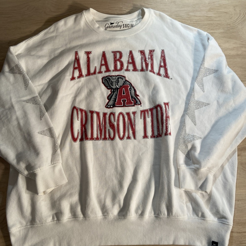 Alabama Crimson Tide Bama Roll Tide Game Day Social Comfort Crew Sweatshirt XL‎